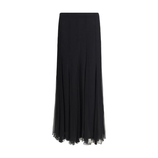 Black Silk Long Skirt Skirts Chloé