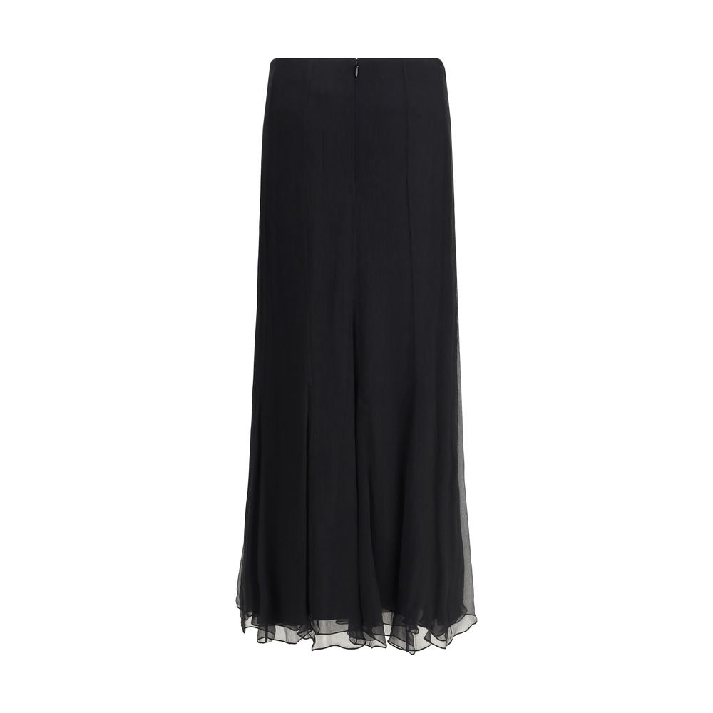 Black Silk Long Skirt Skirts Chloé