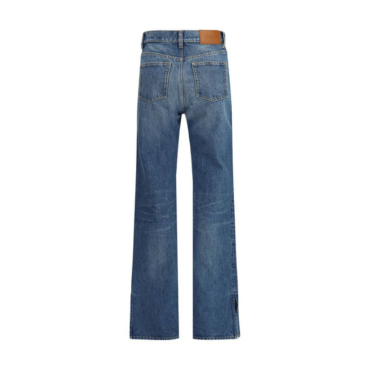 Blue Cotton Straight-Leg Jeans Pants Chloé