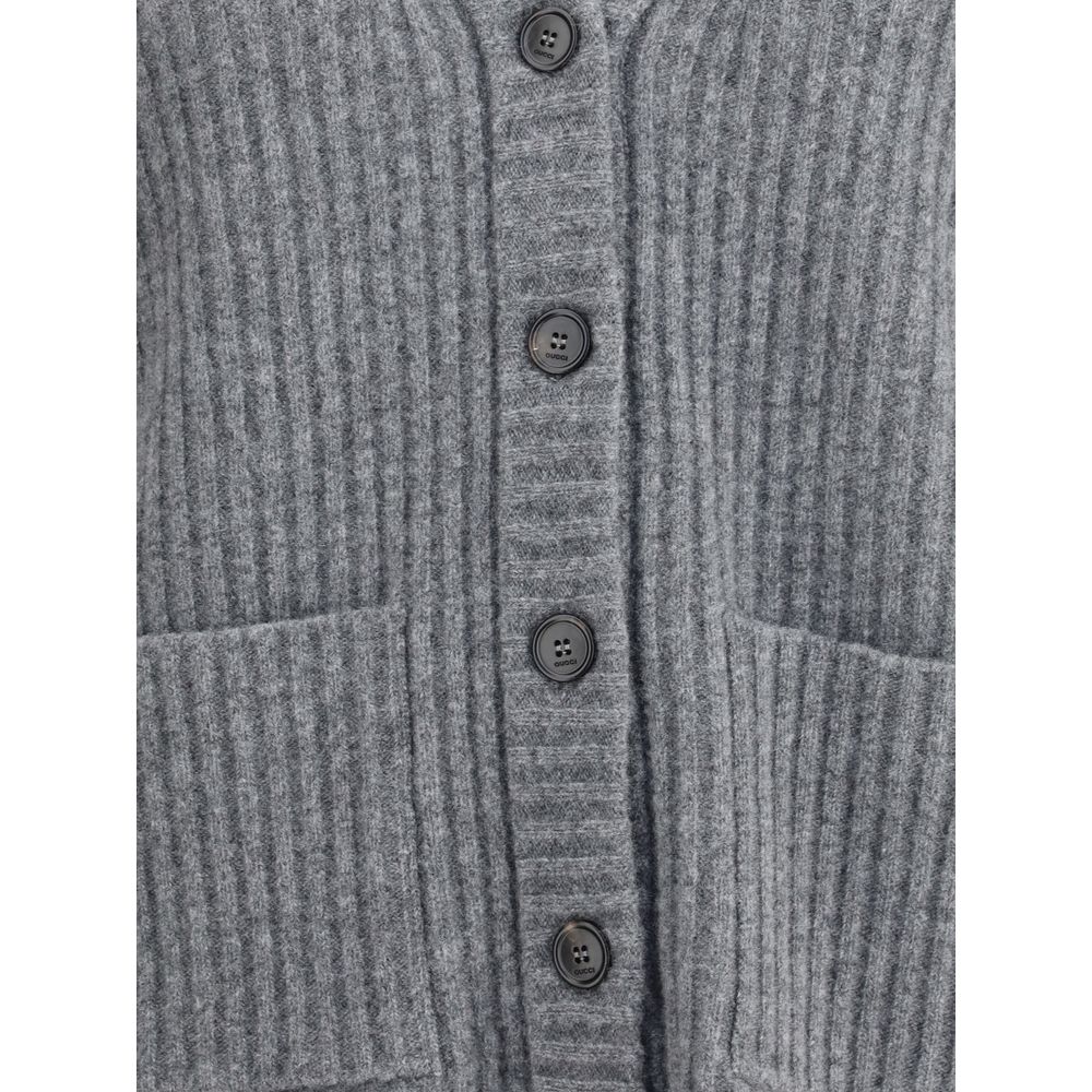 Gray Wool Cardigan Knitwear Gucci