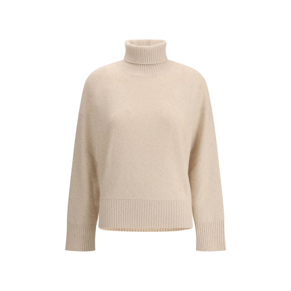 Beige Wool Turtleneck Knitwear Fabiana Filippi