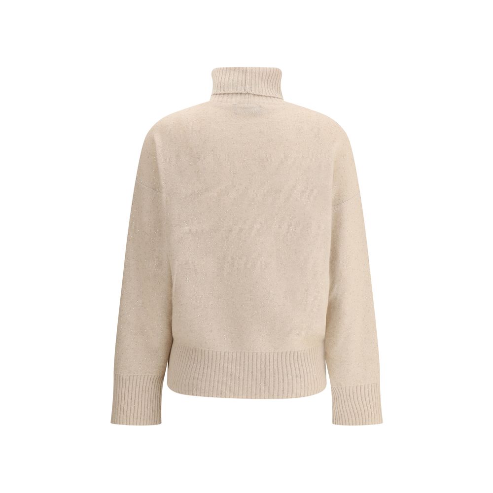 Beige Wool Turtleneck Knitwear Fabiana Filippi