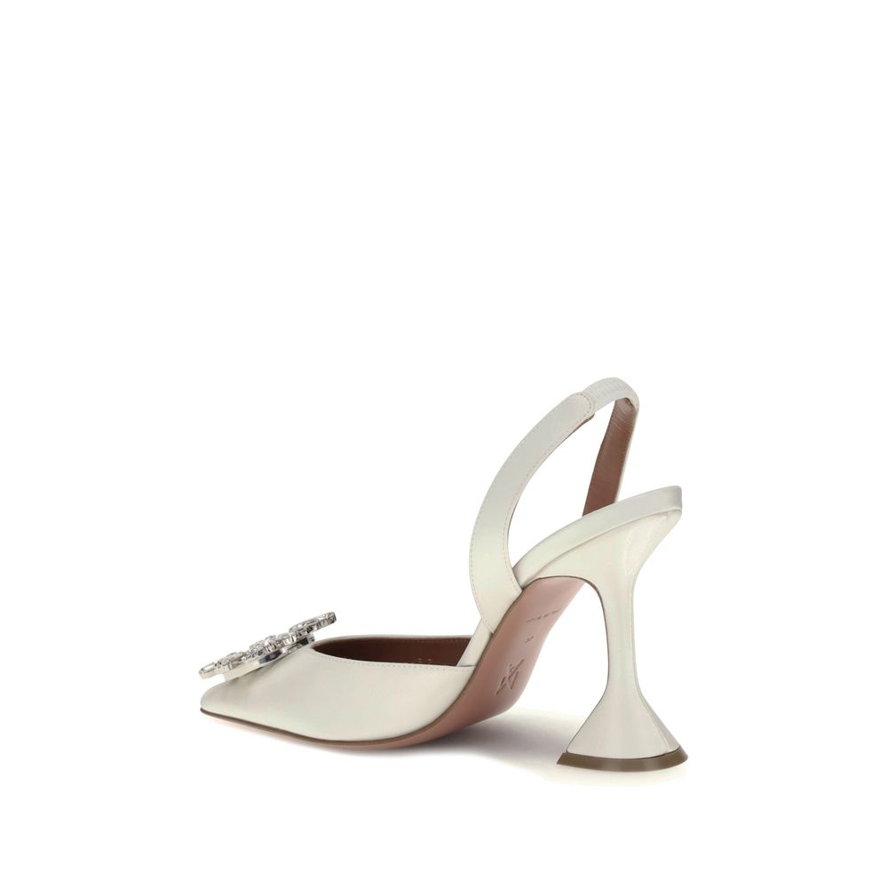 White Calf Leather Bos Taurus High Heel Pumps Amina Muaddi