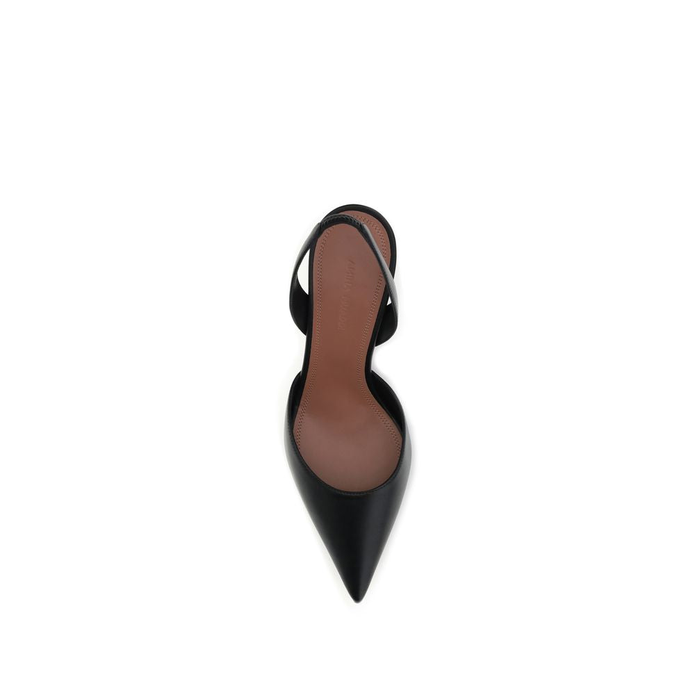 Black Calf Leather Bos Taurus Platform Pumps Shoes Amina Muaddi
