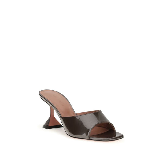 Brown Calf Leather Bos Taurus Stiletto Heel Sandals Shoes Amina Muaddi