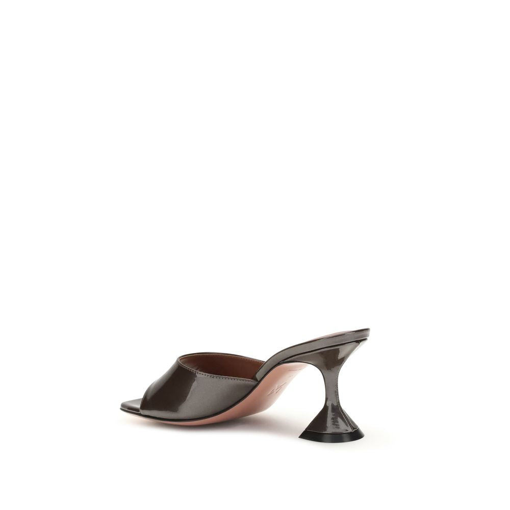 Brown Calf Leather Bos Taurus Stiletto Heel Sandals Shoes Amina Muaddi
