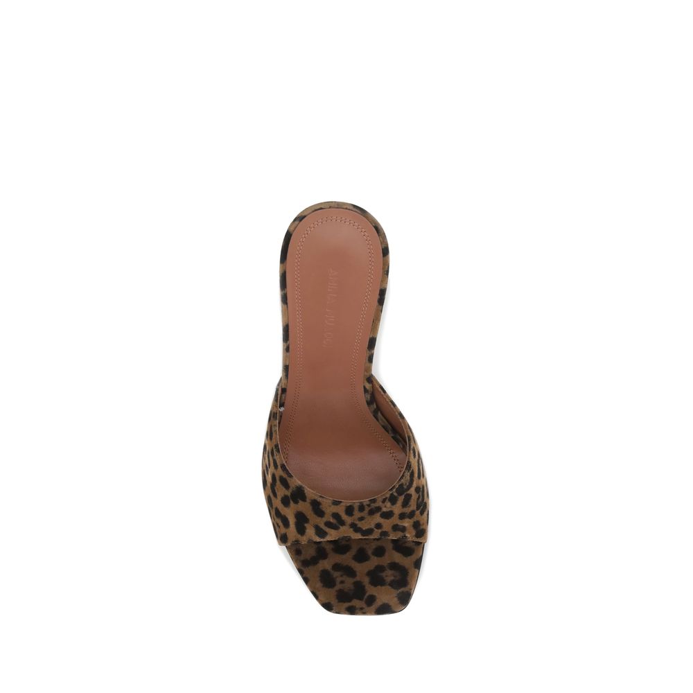 Brown Calf Leather Bos Taurus Stiletto Heel Sandals Shoes Amina Muaddi
