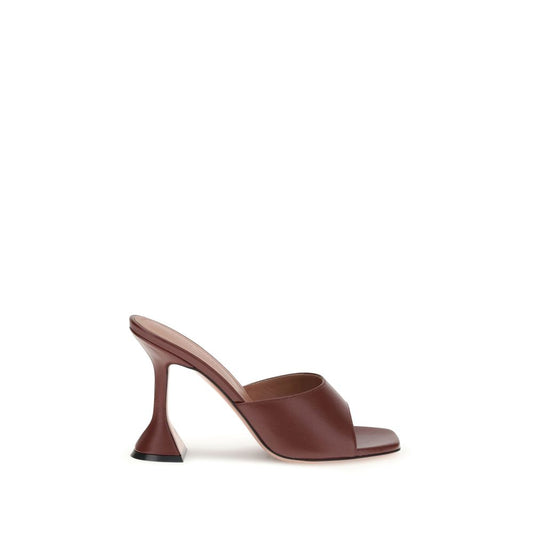 Brown Calf Leather Bos Taurus Stiletto Heel Sandals Shoes Amina Muaddi