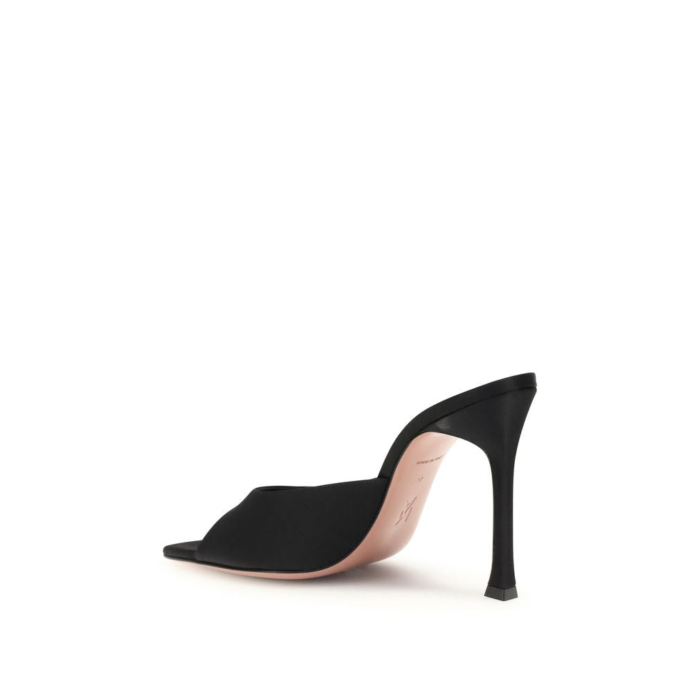 Black Calf Leather Bos Taurus High Heel Pumps Shoes Amina Muaddi