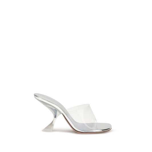 Silver Calf Leather Bos Taurus Stiletto Heel Sandals Shoes Amina Muaddi