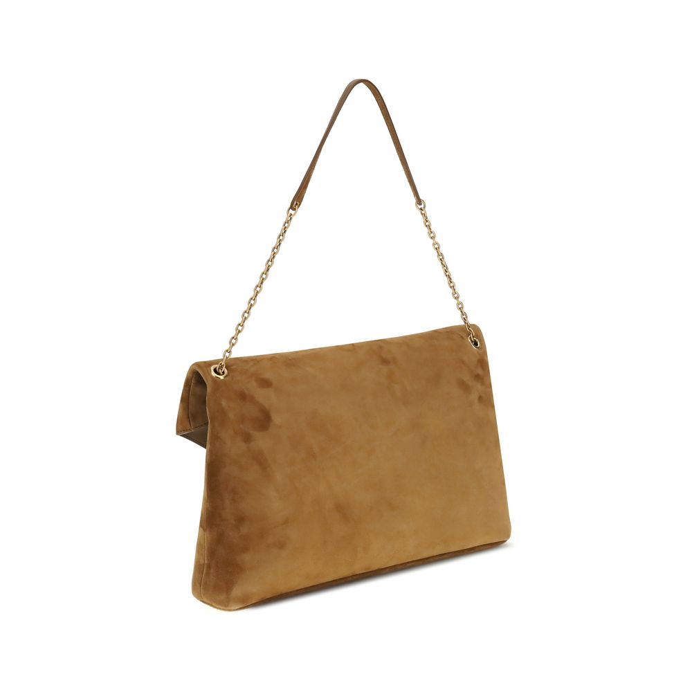 Beige Calf Leather Bos Taurus Shoulder Bag Bags Saint Laurent