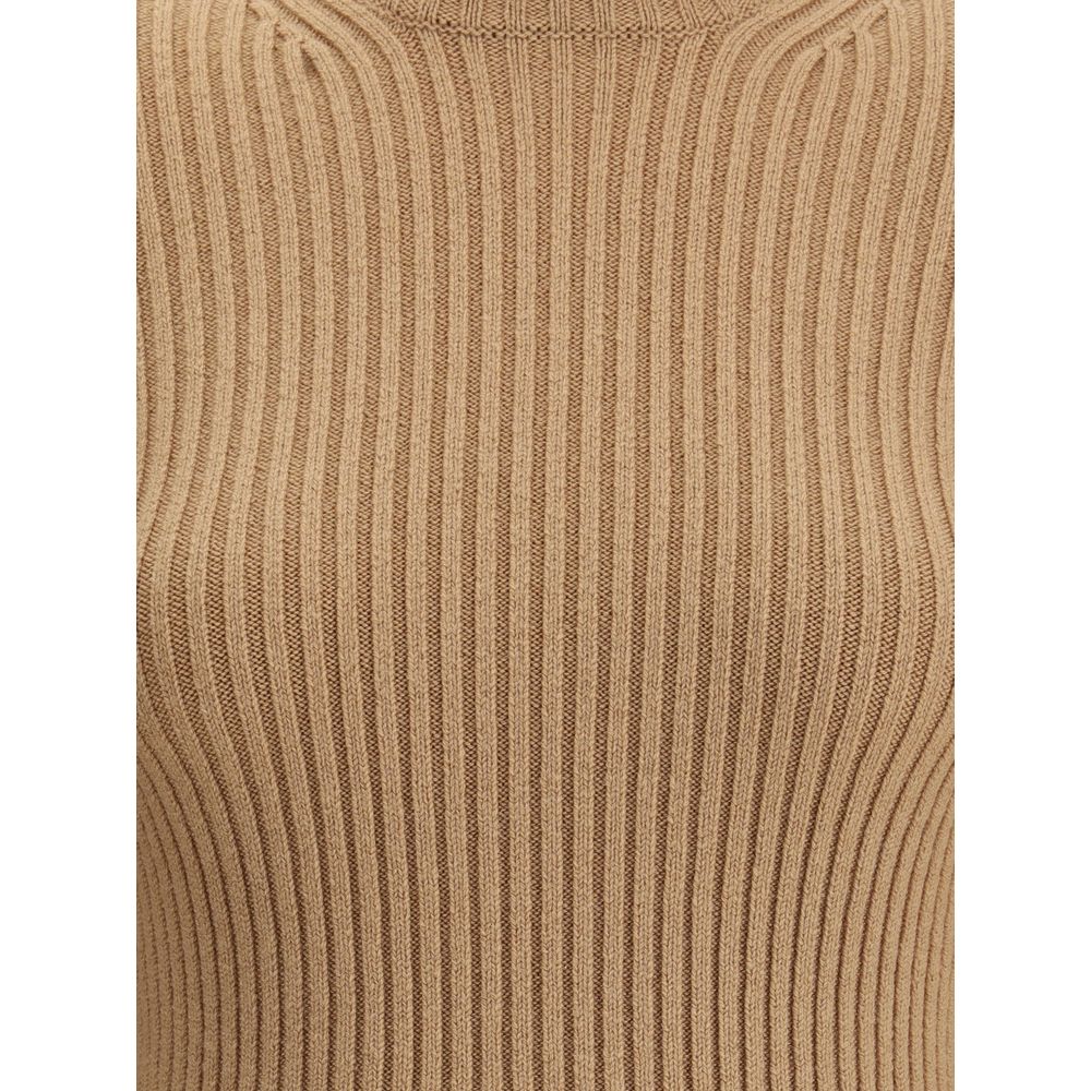 Beige Wool Long Sleeve T-Shirt Max Mara