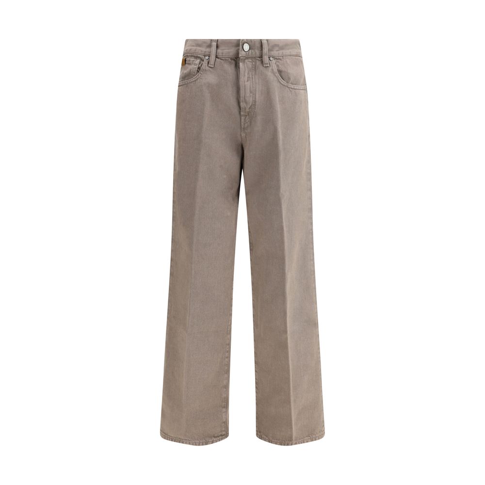 Brown Cotton Relaxed Fit Jeans Pants Jacob Cohen