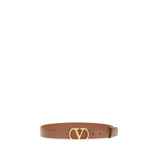 Beige Calf Leather Bos Taurus Regular Belt Belt Valentino Garavani