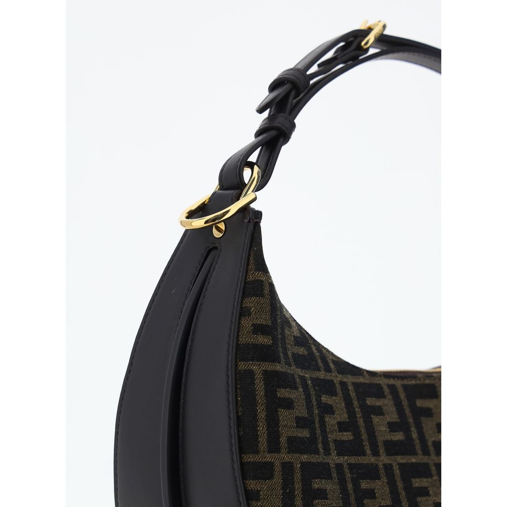 Brown Fabric Shoulder Bag Bags Fendi
