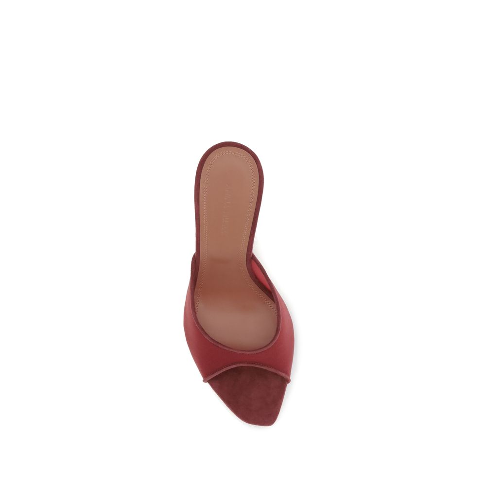 Red Polyester Stiletto Heel Sandals Shoes Amina Muaddi