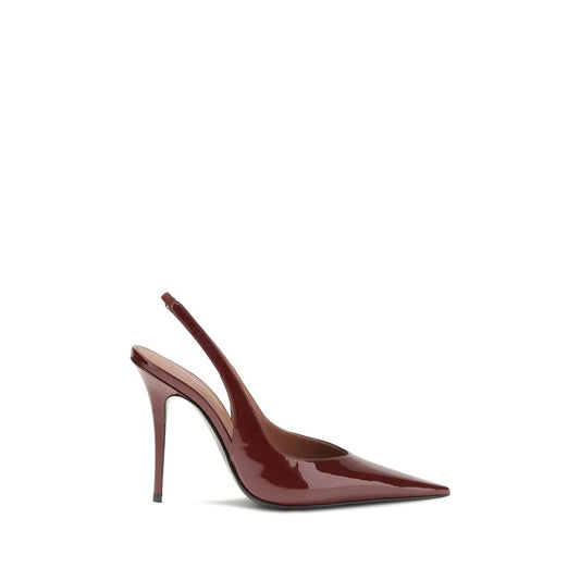 Bordeaux Leather Platform Pumps Shoes Amina Muaddi