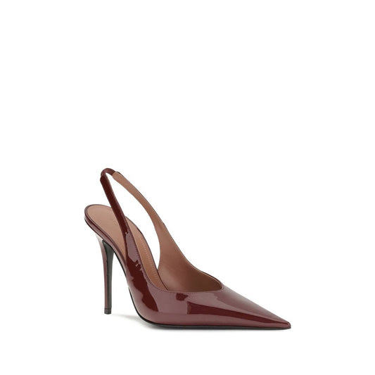 Bordeaux Leather Platform Pumps Shoes Amina Muaddi