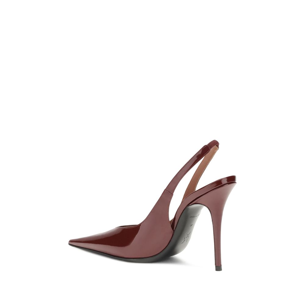 Bordeaux Leather Platform Pumps Shoes Amina Muaddi