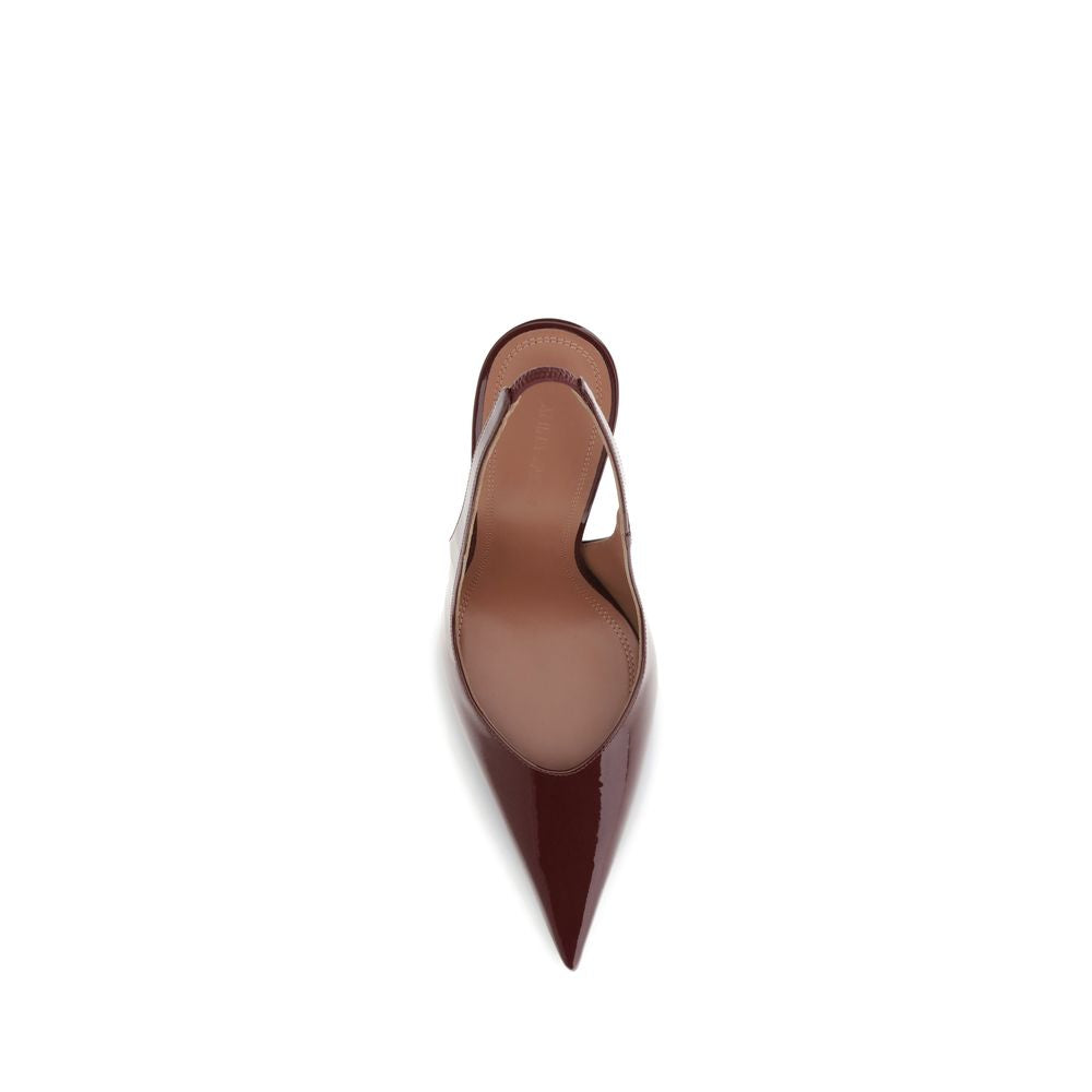 Bordeaux Leather Platform Pumps Shoes Amina Muaddi