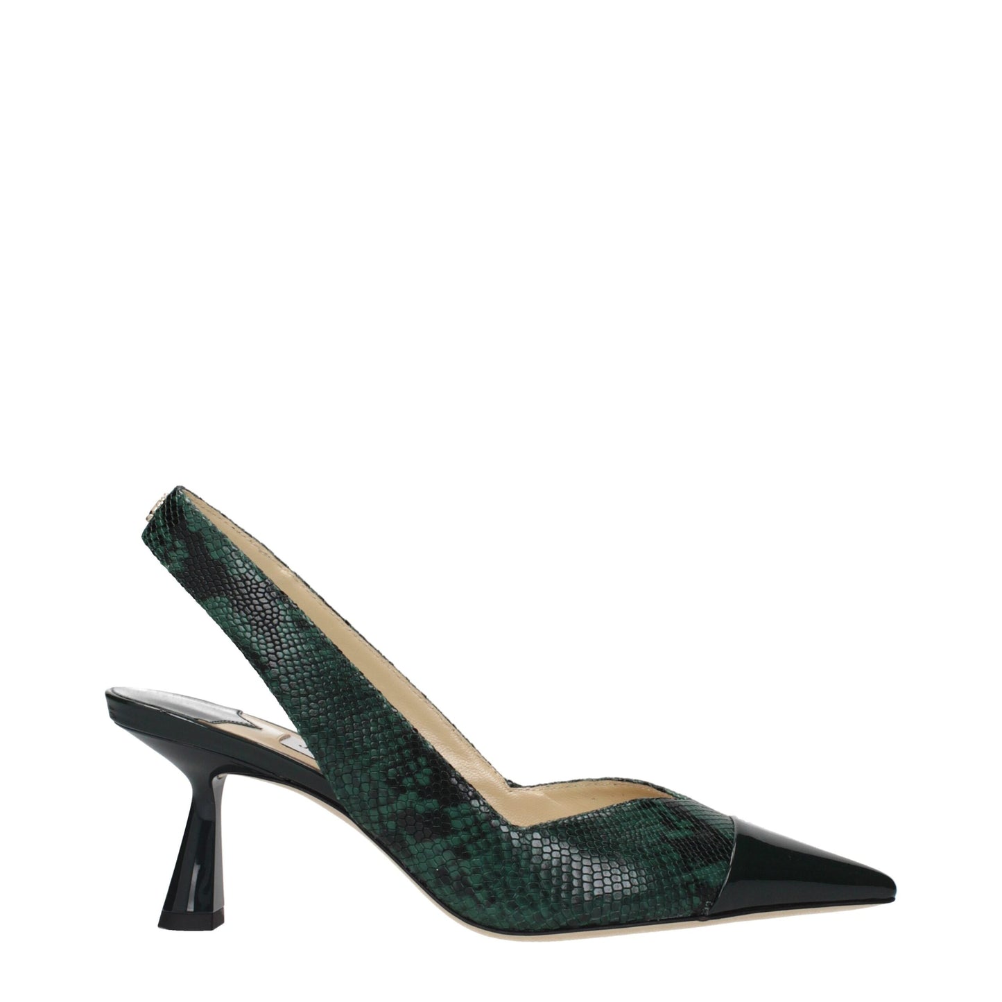 Green Leather High Heel Pumps Shoes Jimmy Choo