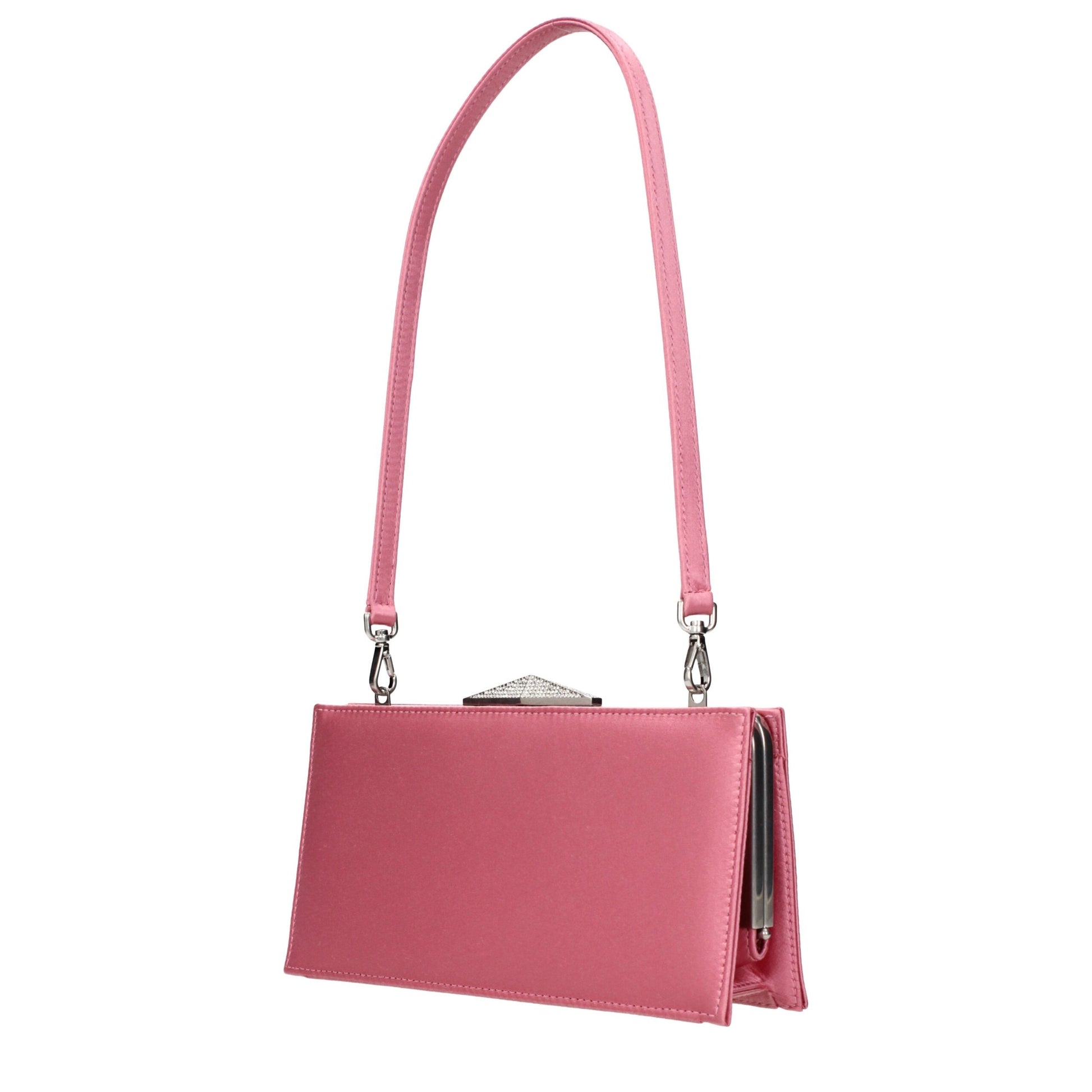 Pink Satin Clutch Bag Bags Jimmy Choo