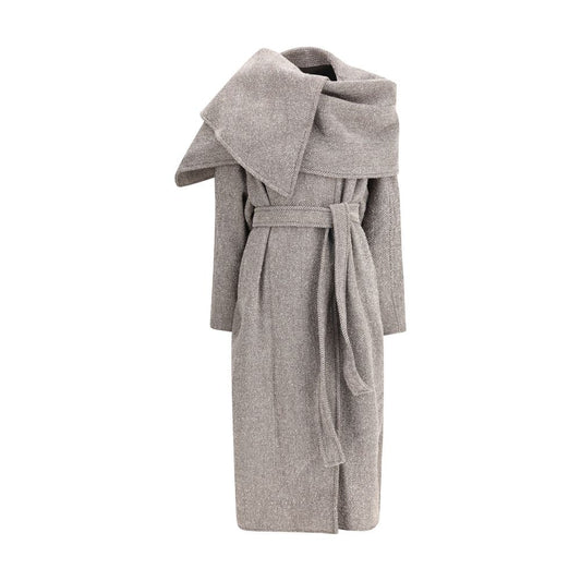 Brown Fleece Wool Coat Ferragamo