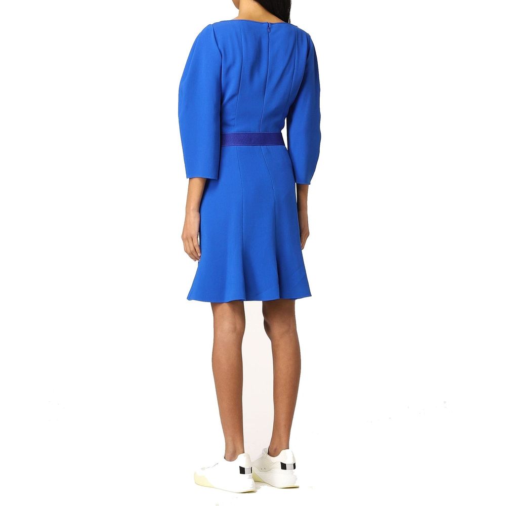 Blue Viscose Casual Dress