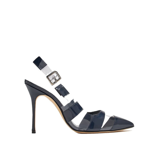 Blue Calfskin High Heel Pumps Shoes Manolo Blahnik