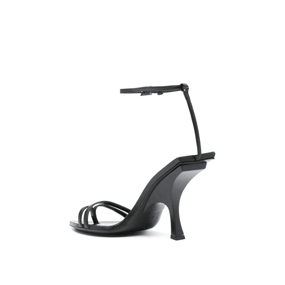 Black Silk Stiletto Heel Sandals Shoes The Attico