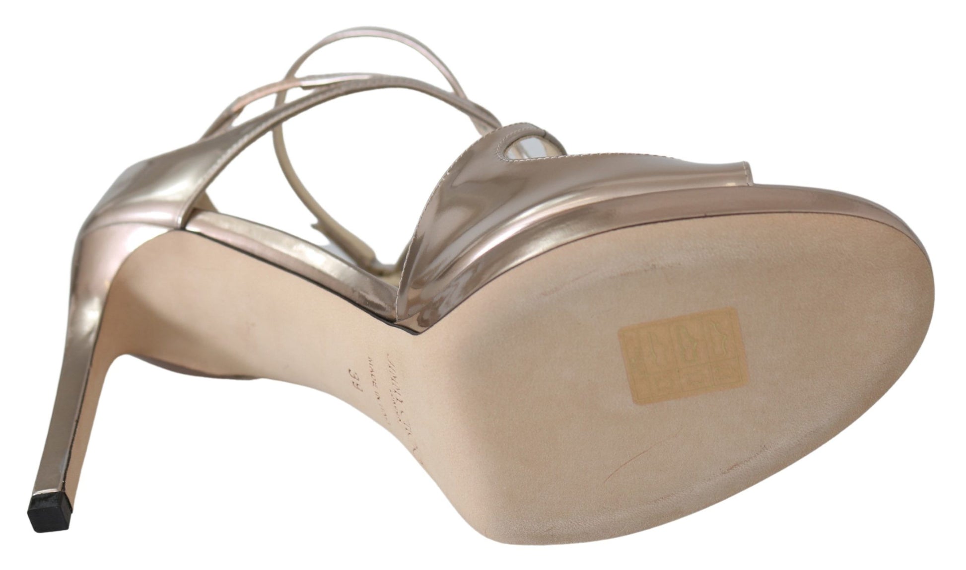 Ballet Pink Liquid Mirror Leather Sandals Shoes Jimmy Choo