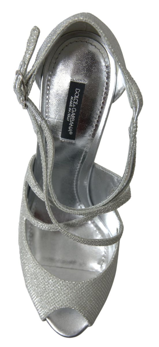 Silver Shimmers Sandals Heel Pumps Shoes Shoes Dolce & Gabbana