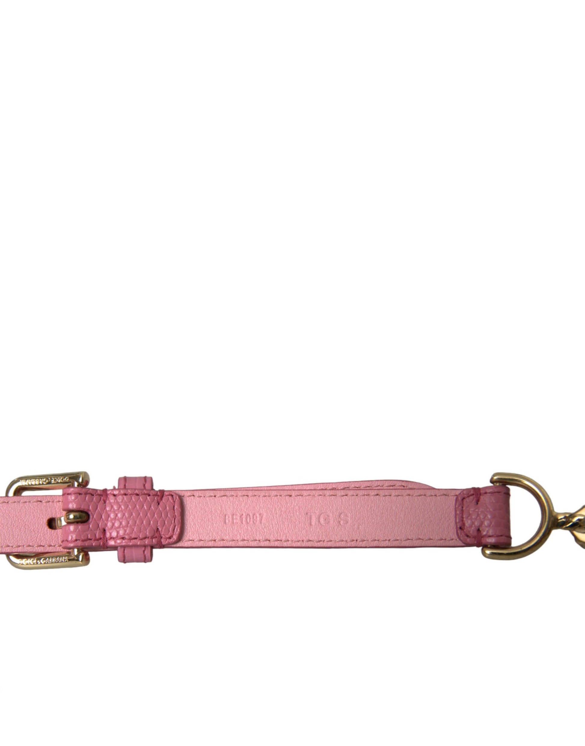 Pink Leather Crystal Chain Embellished Belt Belt Dolce & Gabbana