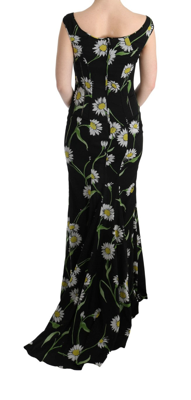 Sunflower Silk Stretch Sheath Dress Dress Dolce & Gabbana