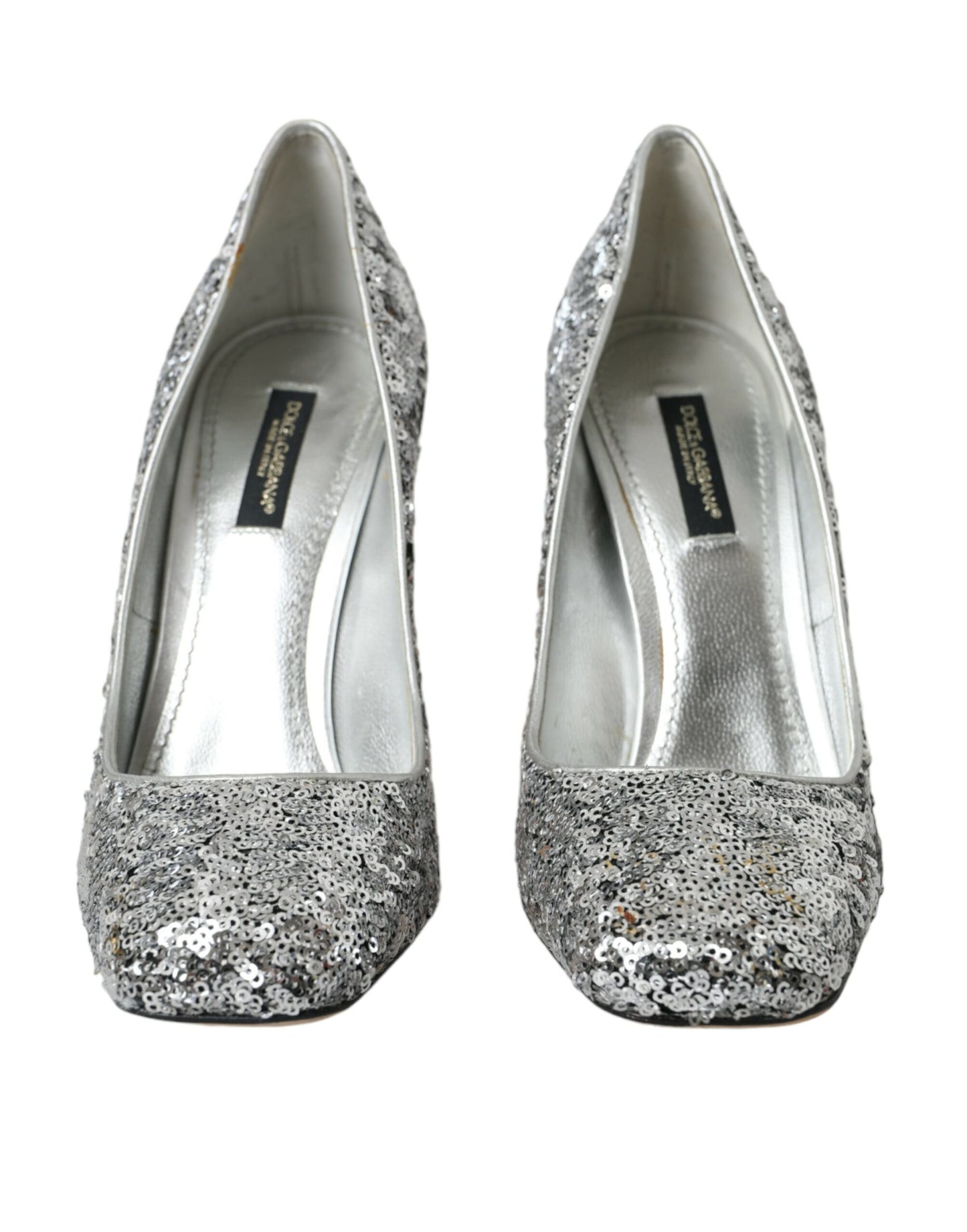 Silver Sequin Embellished Heels Pumps Shoes Shoes Dolce & Gabbana