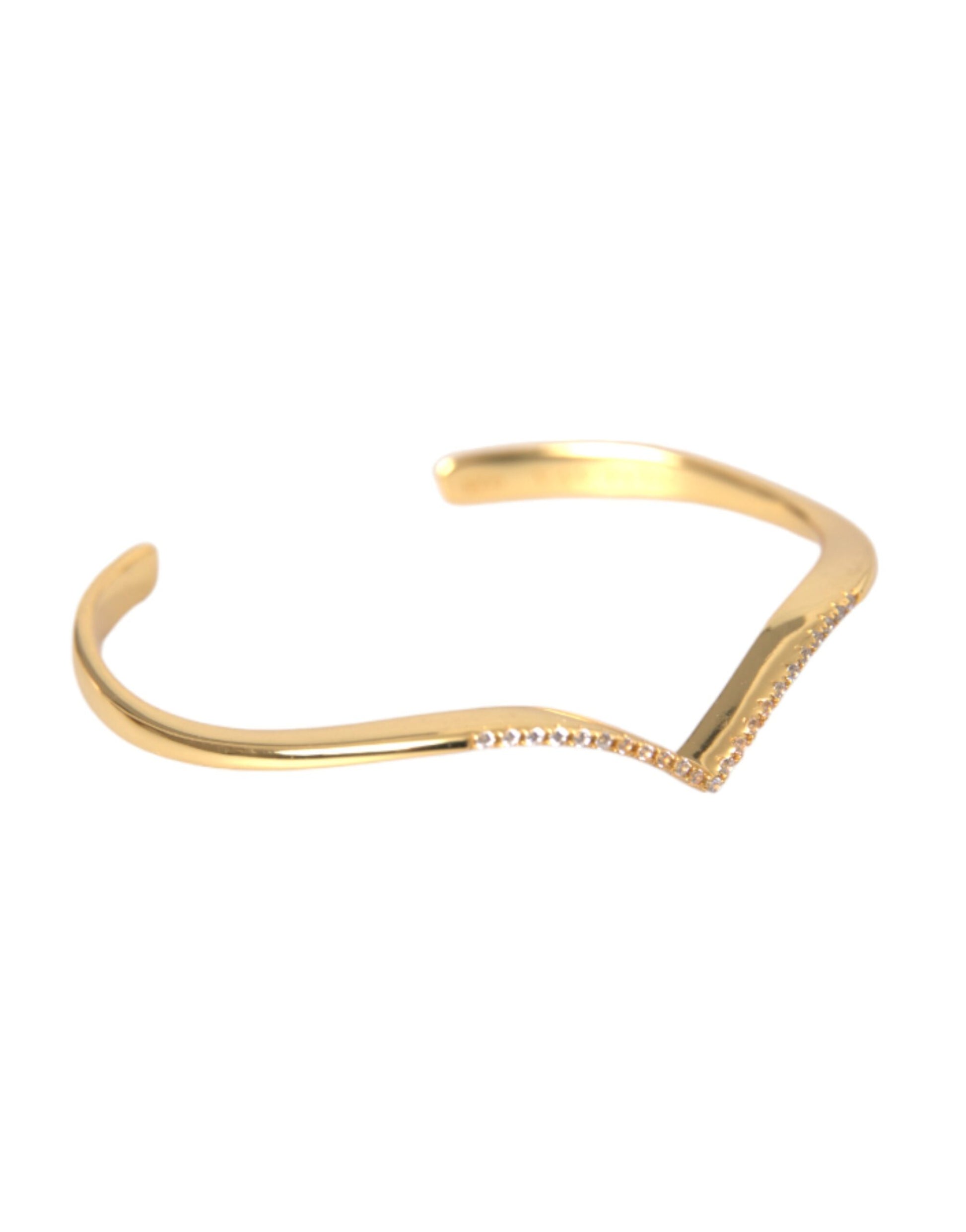 Arched Wing Cuff Skyfall Gold CZ 925 Bracelet Jewelry Nialaya