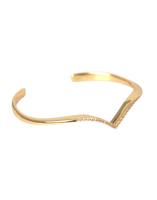 Arched Wing Cuff Skyfall Gold CZ 925 Bracelet Jewelry Nialaya
