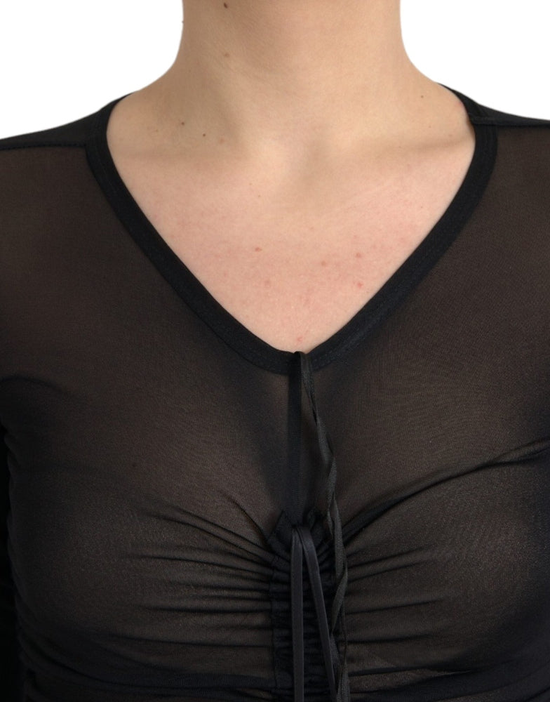 Black Sheer Bodycon Sheath Midi Dress Dress Dolce & Gabbana