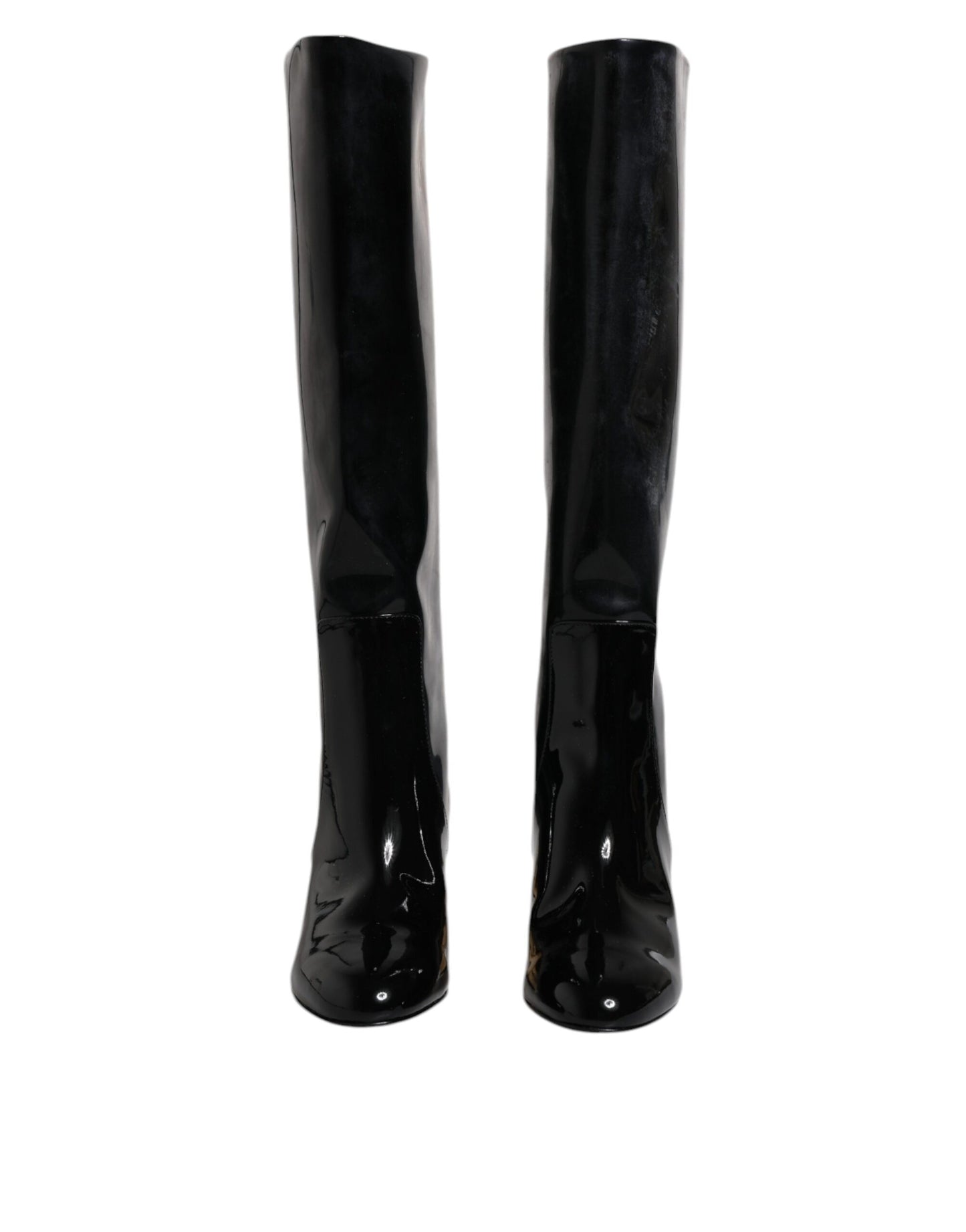 Black Patent Leather Vally High Boots Shoes Shoes Dolce & Gabbana