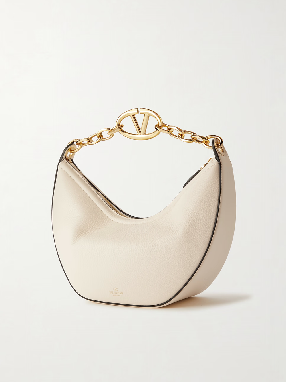 Ivory Leather Small Hobo Vlogo Shoulder Bag Bags Valentino Garavani