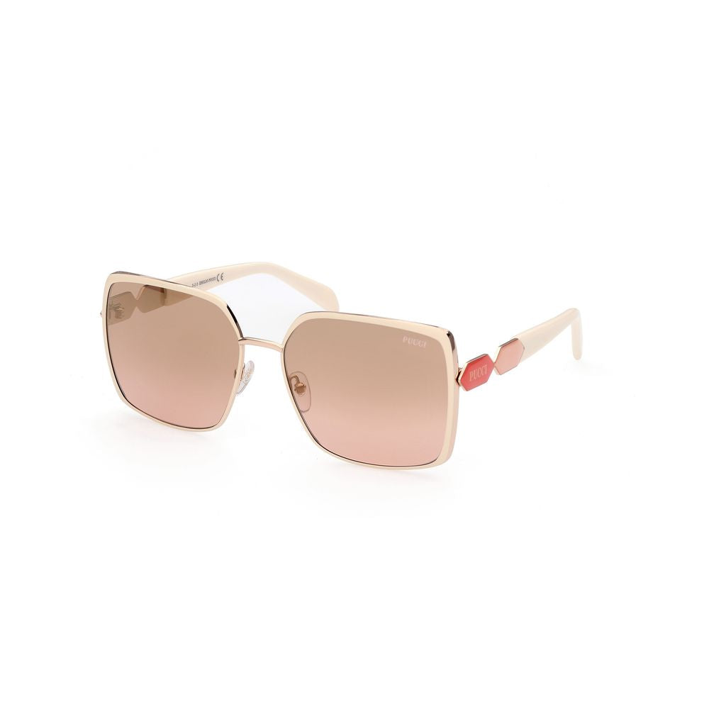 White Metal Sunglasses Sunglasses Emilio Pucci