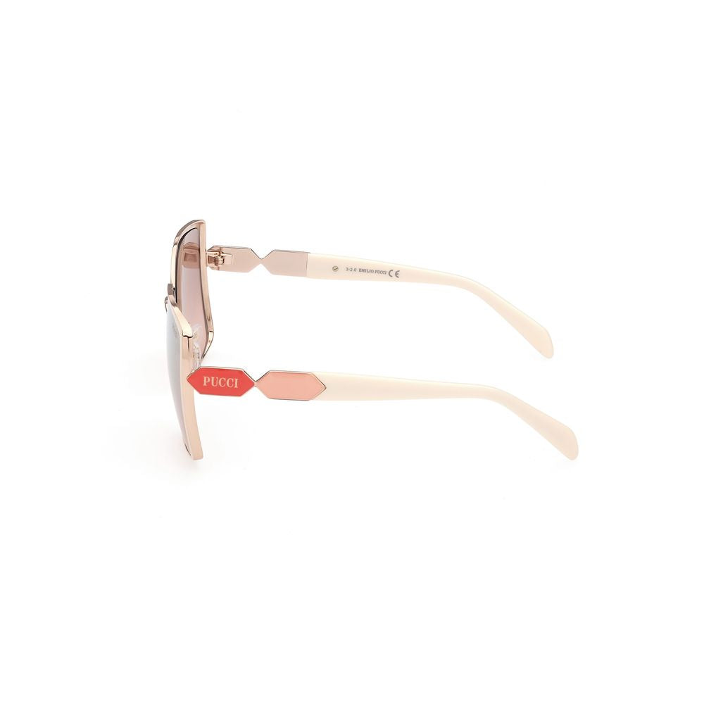 White Metal Sunglasses Sunglasses Emilio Pucci