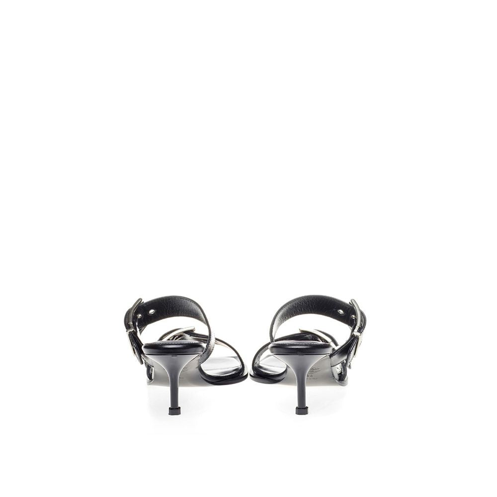 Elevate Your Steps in Timeless Black Leather Sandals Shoes Alexander McQueen
