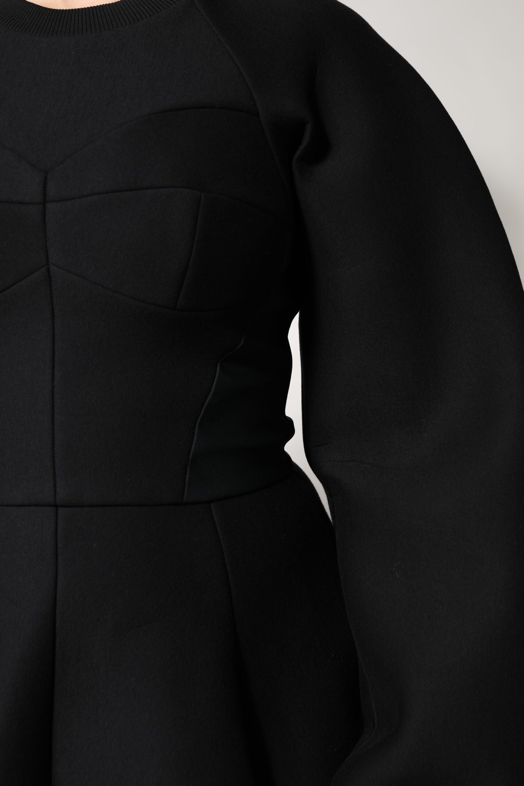 Black Cotton Long Sleeves A-line Mini Dress Dress Dolce & Gabbana