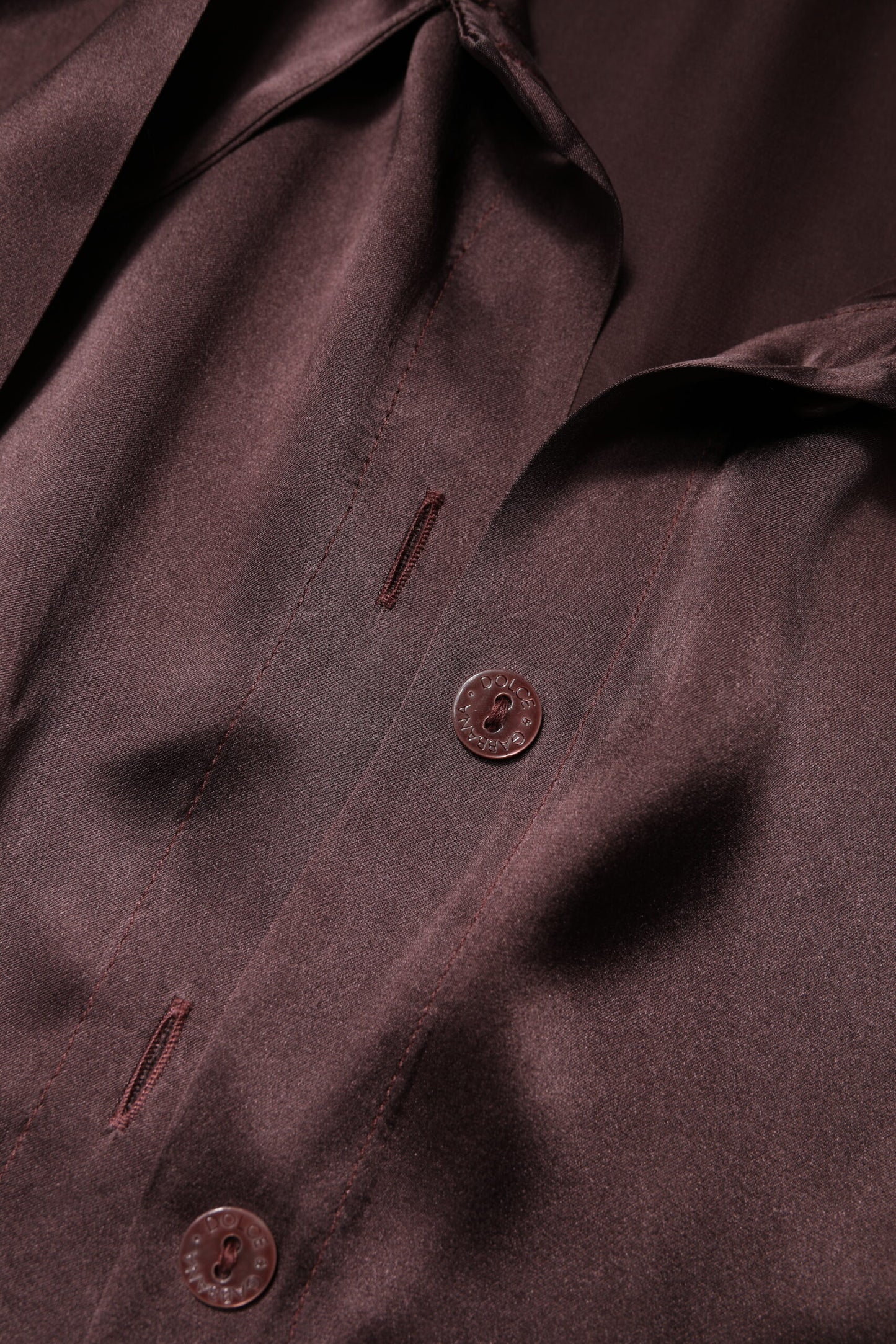 Brown Ascot Collar Long Sleeve Blouse Top Blouses Dolce & Gabbana