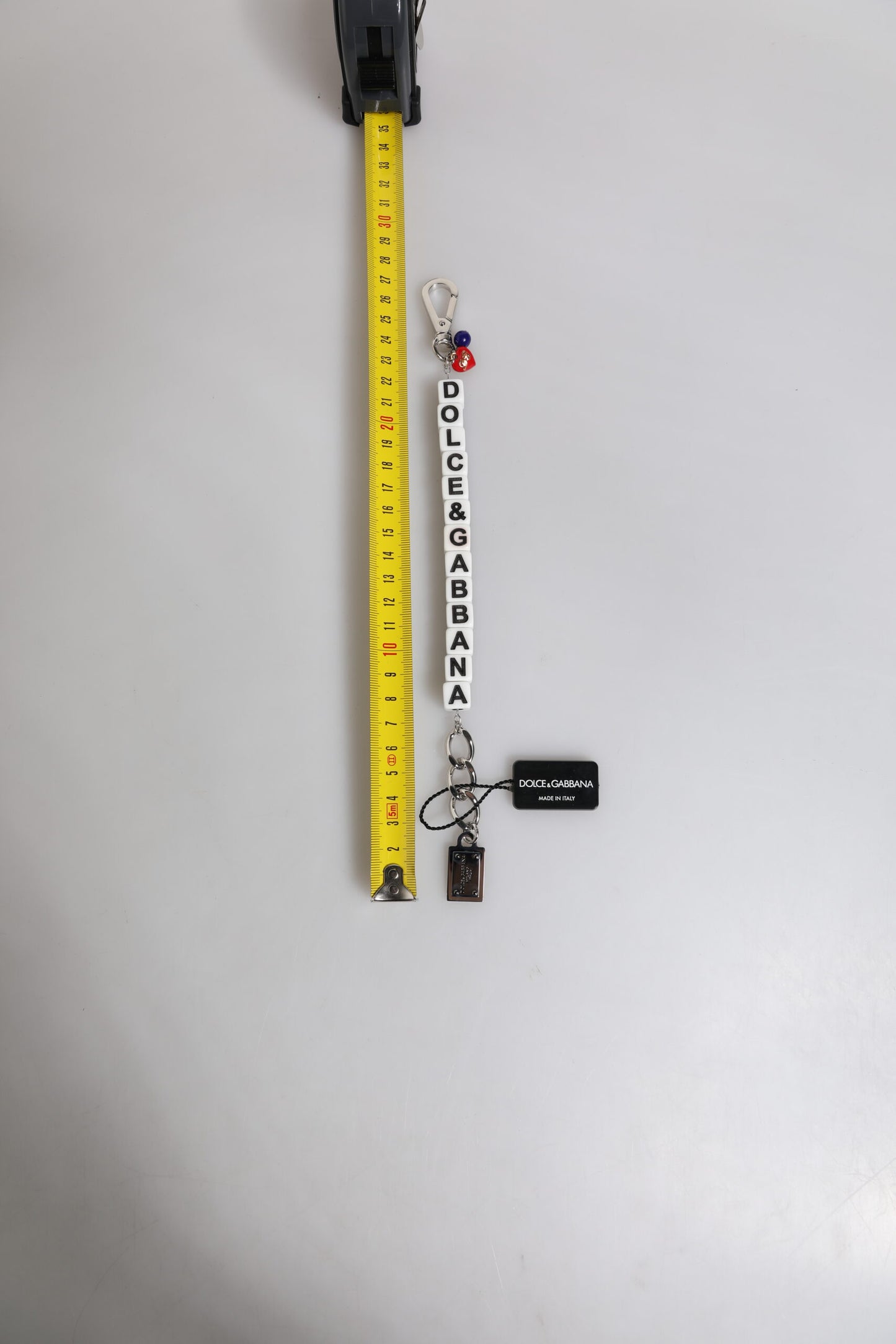 Silver Brass Chain Dice Logo Embellished Charm Bracelet Jewelry Dolce & Gabbana