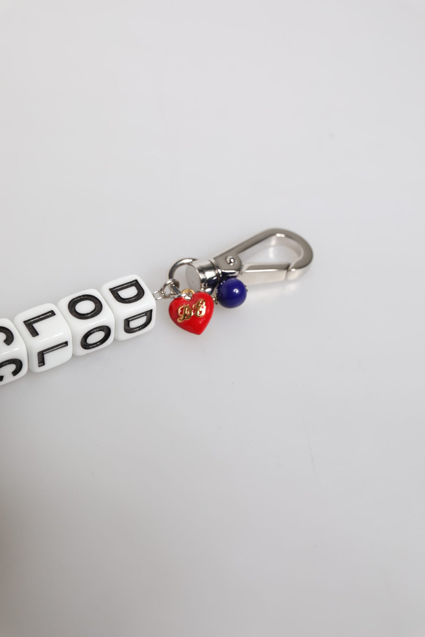 Silver Brass Chain Dice Logo Embellished Charm Bracelet Jewelry Dolce & Gabbana