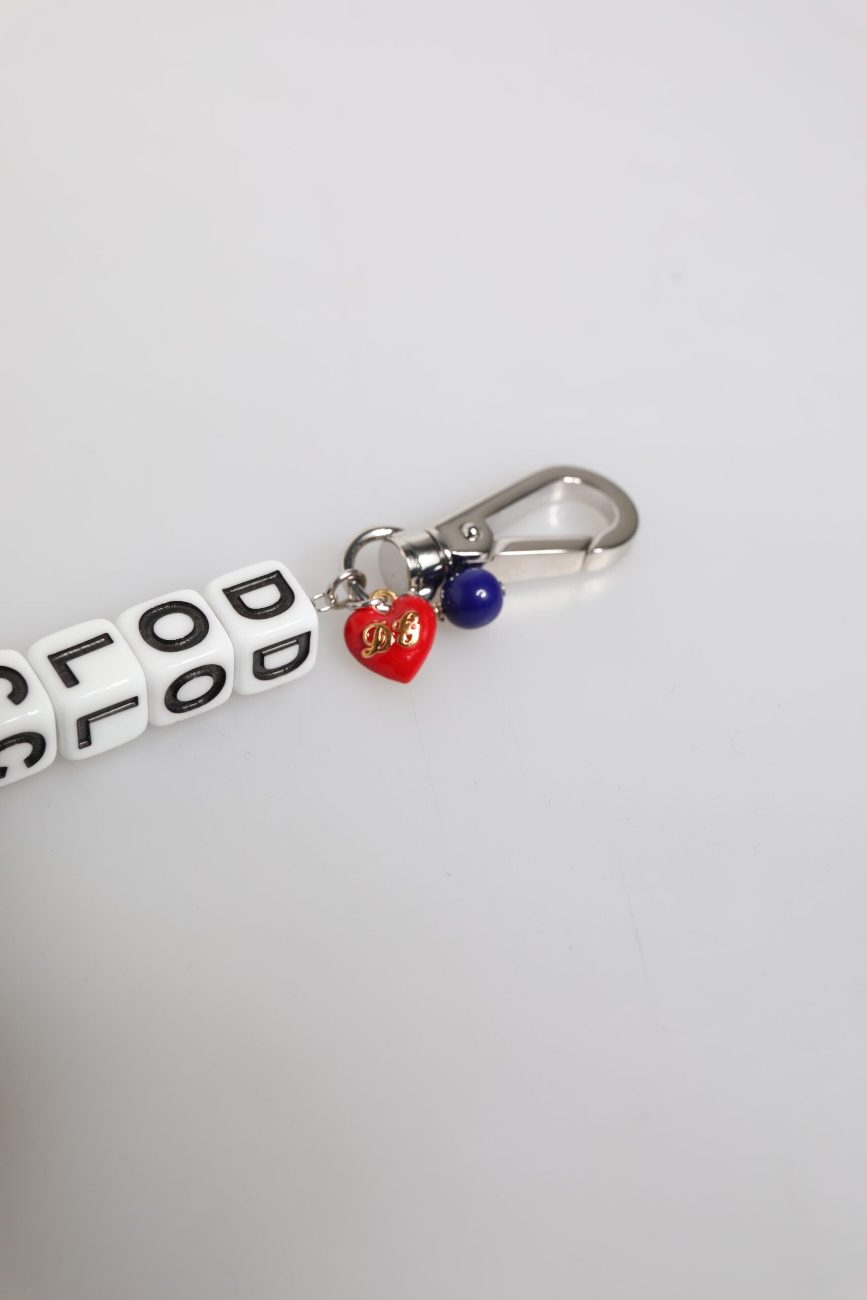 Silver Brass Chain Dice Logo Embellished Charm Bracelet Jewelry Dolce & Gabbana