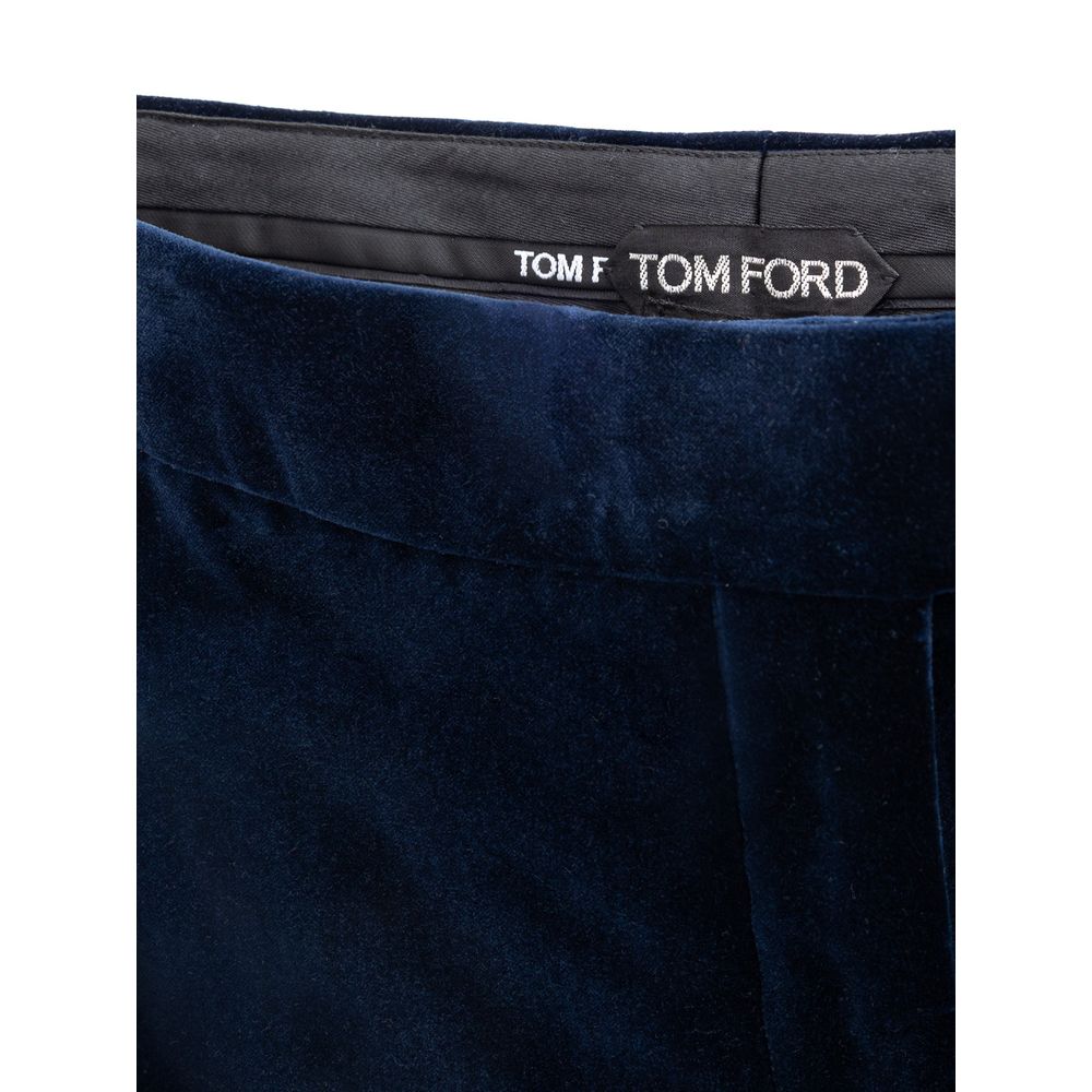 Blue Cotton Midi Skirt Skirts Tom Ford