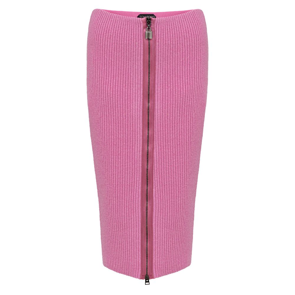 Pink Wool Midi Skirt Skirts Tom Ford